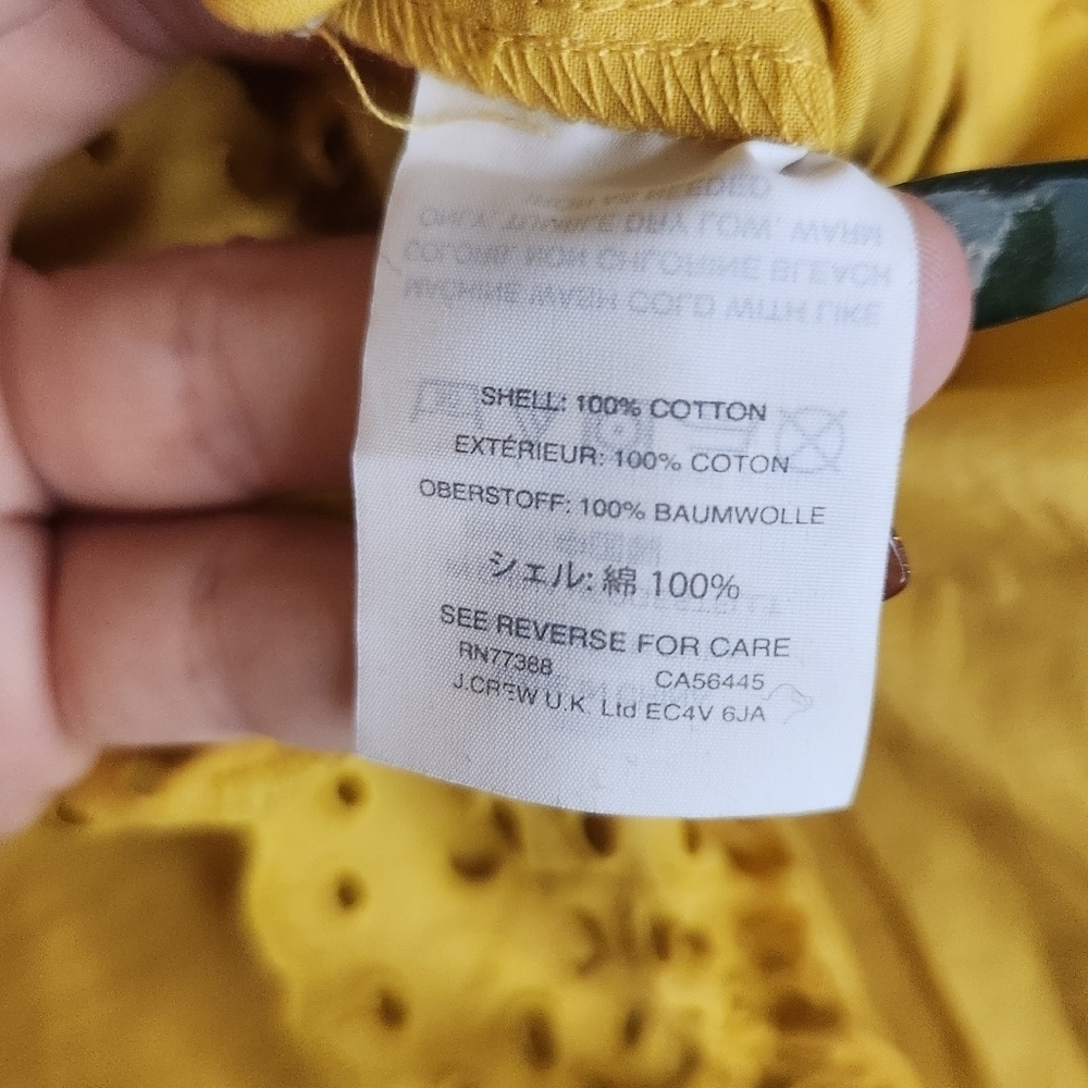 Madewell Eyelet Frilled-Strap Jumpsuit Yellow Size 6 - Picture 12 of 12